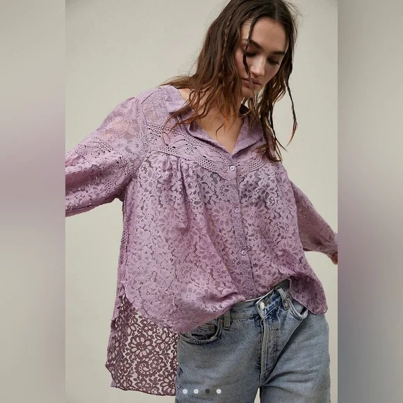 Free People Outwest Top in Lilac