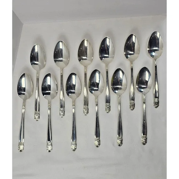 Holmes & Edwards Danish Princess IS Silverplate Tablespoons Set of 12 Vintage