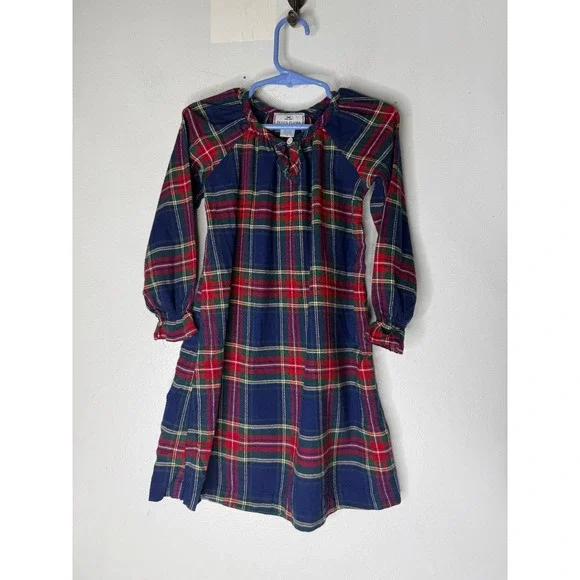 Petite Plume Kids Red Stewart Tartan Plaid Nightgown Long Sleeve Size 3 Pajamas