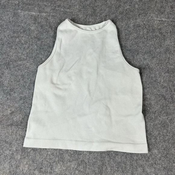 Intimately Free People Top XS Ribbed Tank Crop Sleeveless Fitted Racerback White