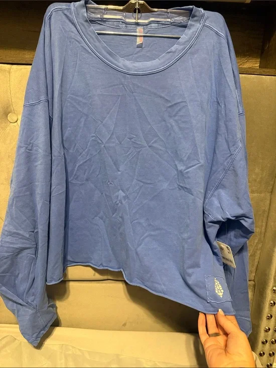 Free People Movement Inspire Layer Long Sleeve Top Blue XL NWT
