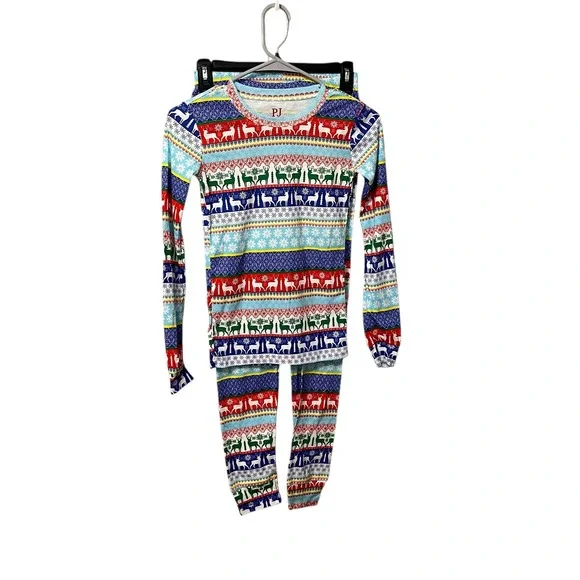 The Childrens Place Kids Snug Fit Christmas Pajamas Reindeer Snow Unisex Size 12
