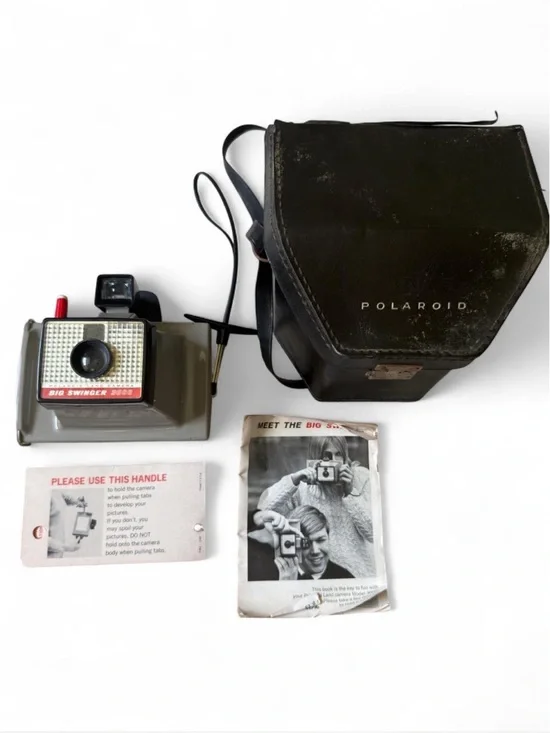 Polaroid 1960s Big Swinger Camera with Original Polaroid Case