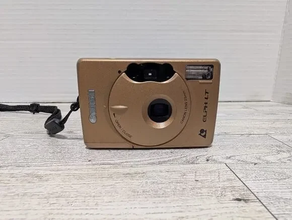 Vintage 90s Canon ELPH LT APS 23 mm Lens Point & Shoot Film Camera - Gold