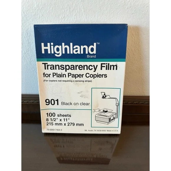 Highland Transparency Film 901 Clear Film. 100 Sheets.‎