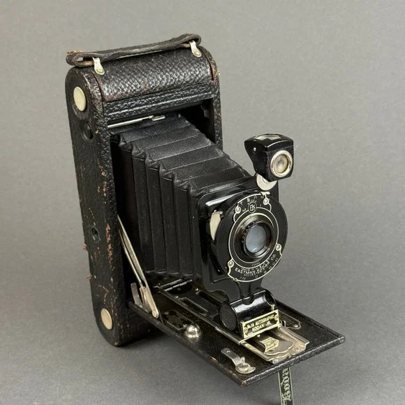 Eastman Kodak No 1A Autographic Kodak Jr Folding Bellows Camera Black Vintage