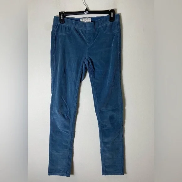 Free people penny pull on blue stretch pants cord pseudo jean size 27 medium