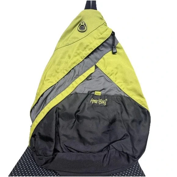 AmeriBag Healthy‎ Back Bag Lime Green and Black Sling Backpack