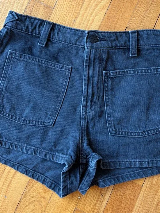 Free People We The Free Bettie Sailor Shorts 28 Washed Black