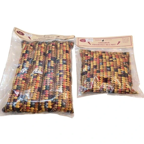 Cinnamon Fragrance Trivet and Hot Pad Mat Tea Coffee‎ Mug Holder Corn Vintage