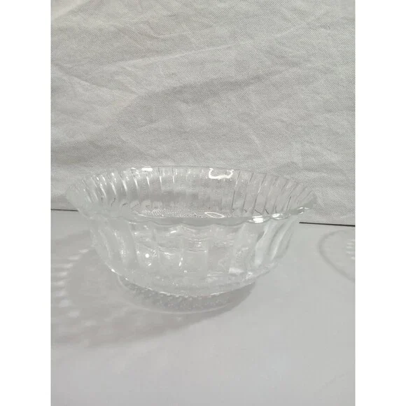 VTG Depression ClearGlass Fluer De Lis Trellis Diamond Pattern KIG Malaysia Dish