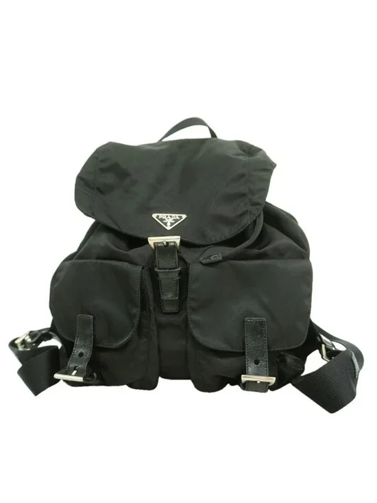 Prada Backpack Nylon Black Silver