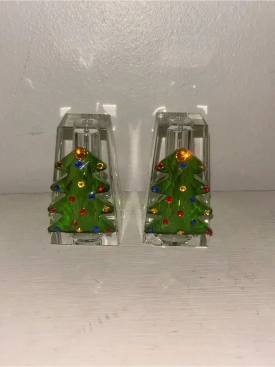 Judith Ripka Home Christmas Tree Crystal Salt & Pepper Shakers