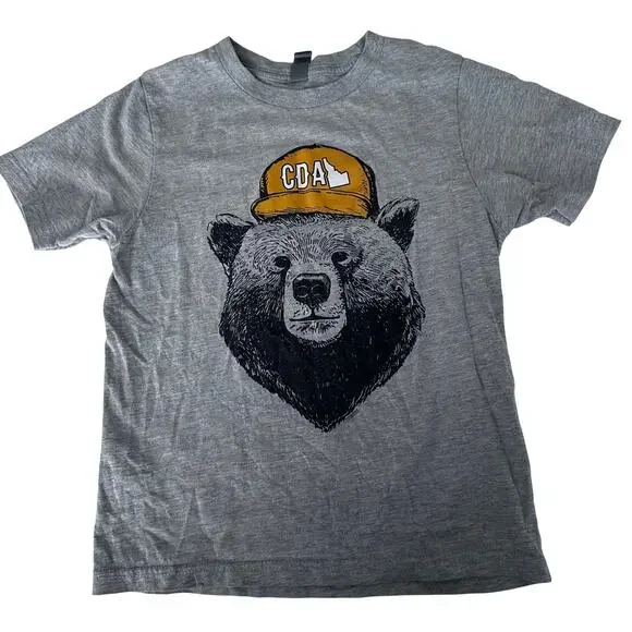 Next Level CDA Bear Gray Short Sleeve Tee - Size Small