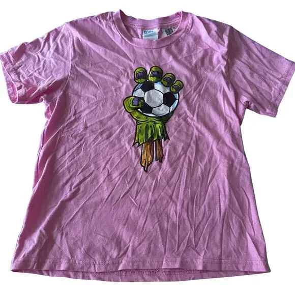 Port Authority Girls Pink Soccer T-Shirt - Size Small