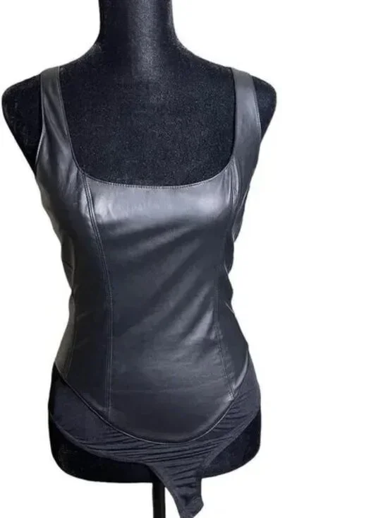 Free People Womens She's A Vegan Mesh Bodysuit Size SP