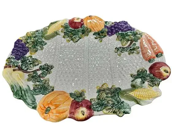 Vintage Omnibus by Fitz and Floyd 1995 Vegtable Platter 13 in