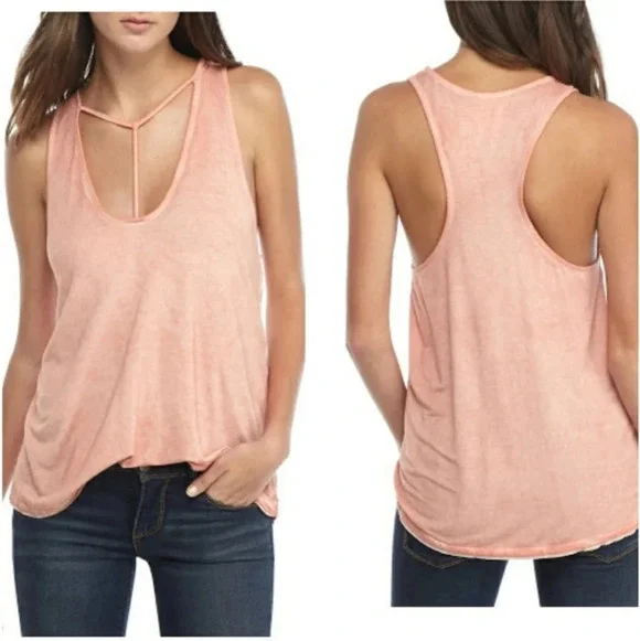 Free People Amelia Tank Top In Peach Size XS