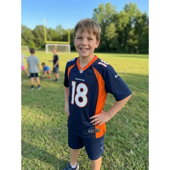 Nike Peyton Manning Denver Broncos #18 Jersey Yth Large (14-16) Blue Orange NFL