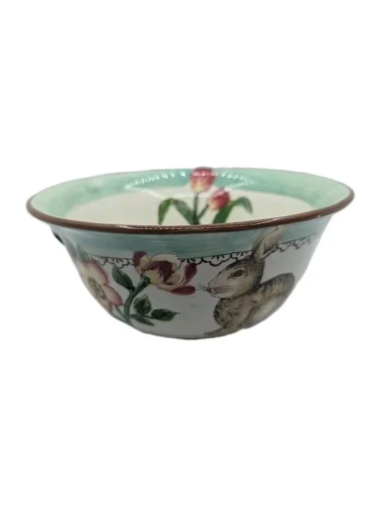 Maxcera Serving bowl Victorian Bunny for Easter spring cottagecore READ