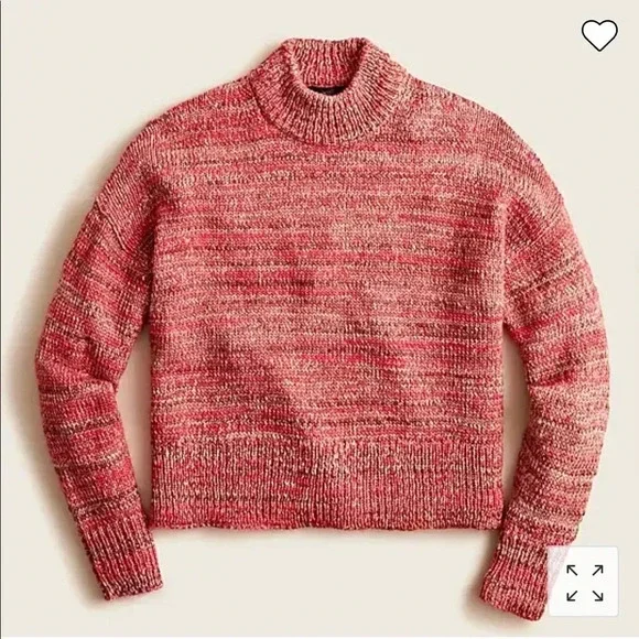 J. Crew Space Dye Mockneck Turtleneck Sweater Pink Size XS