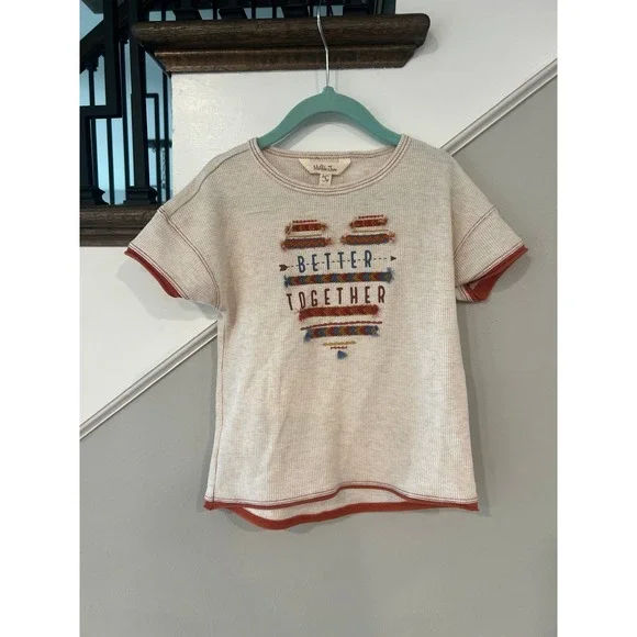 Matilda Jane Girls Better Together Graphic‎ Waffle Tee Size 6