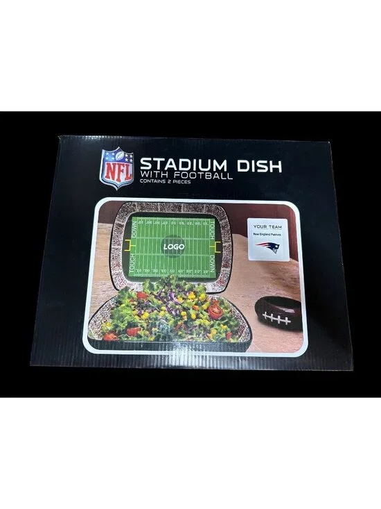 Football Stadium Chip and Dip Sports Serving Set New England Patriots NFL New
