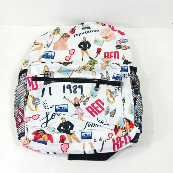Taylor Swift Eras‎ Tour Inspired Backpack Reputation 1989 Red Folklore White Bag
