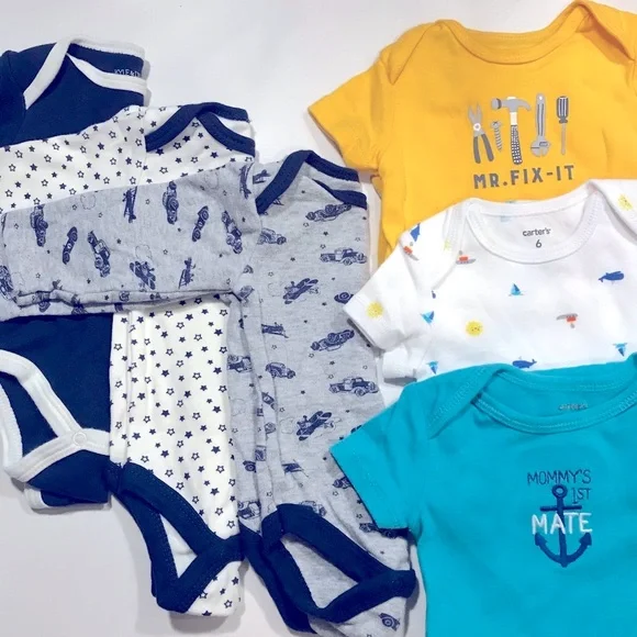 6-piece bundle 0-3 & 6 months onesies