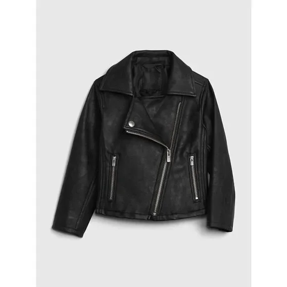 Baby GAP Toddler Faux Leather Moto Jacket Size 3T