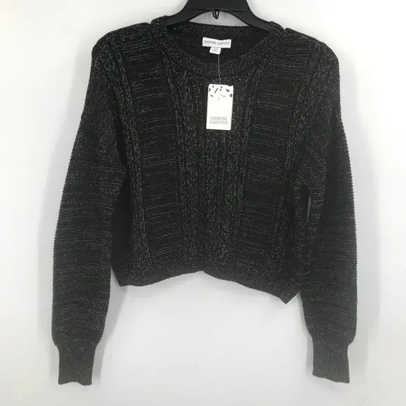 Harper Canyon Black Metallic Pullover Sweater Size large (10/12) KID long sleeve