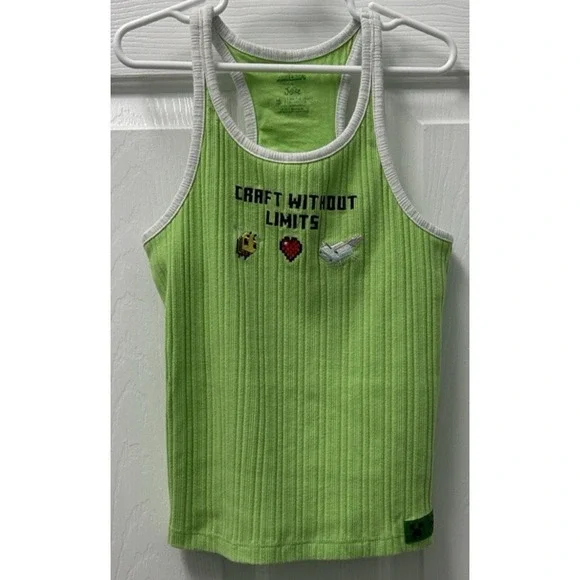 Minecraft Justice Tank Top Girls Medium Rib Knit Craft Without Limits
