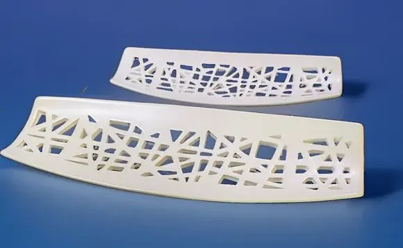 MCM Vintage Asian Inspo White Porcelain Reticulated Trays 16.25