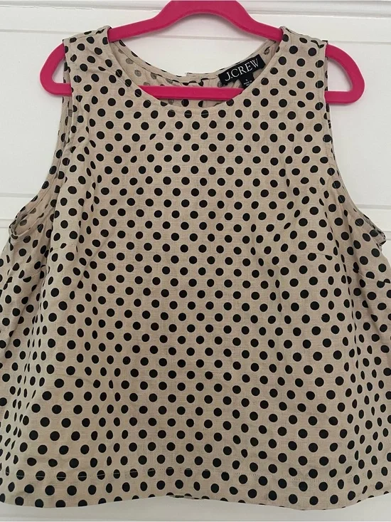 J. Crew swingy linen tank top with button-up back