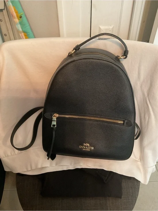 Coach Black Pebbled Leather Mini Backpack with Gold Hardware