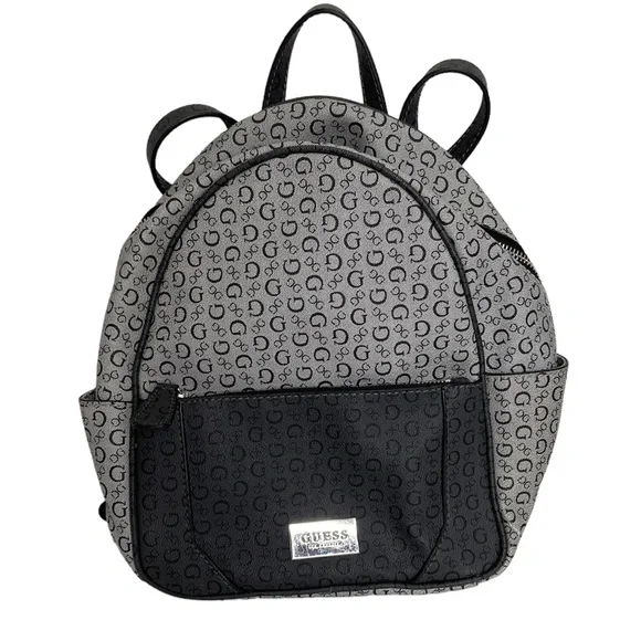 Guess Gray Signature Backpack Purse Bag