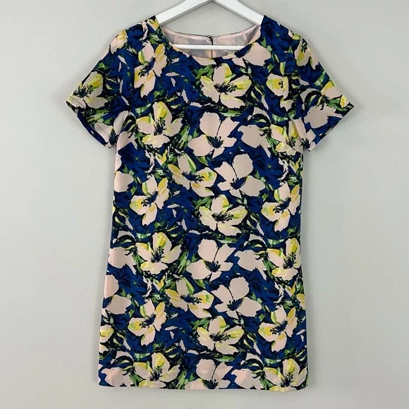 J. Crew Floral Printed Short Sleeve Shift Dress