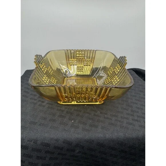 Vintage Imperial Glass Candy Dish In Amber