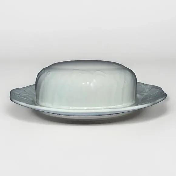 Vintage Mikasa Parisian Ivy Butter Dish China Tableware 8.5” Off White