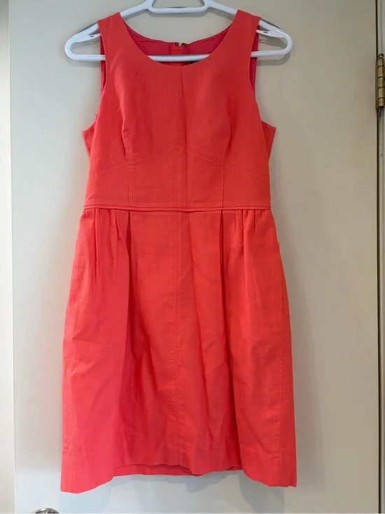 J. Crew Coral Sleeveless Midi Dress