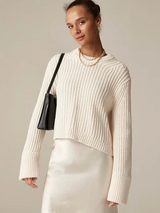J. Crew Heritage Fisherman’s Sweater in Ivory. 100% cotton