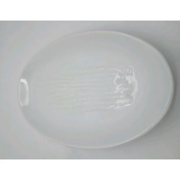 Crate & Barrel Bia Cordon Bleu Solid White Ceramic Asparagus Plate