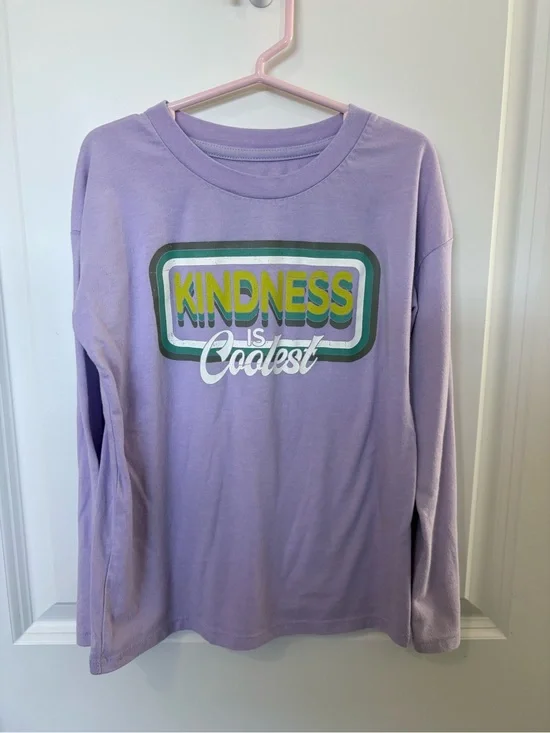 3/$10 - Kids Long Sleeve 'Kindness Is Coolest' Tee - Lavender