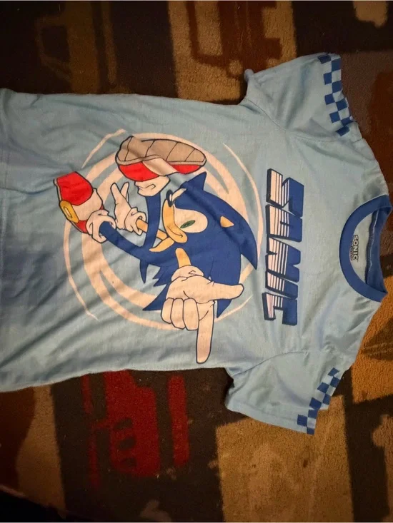 Sonic Graphic Tee for Kids - Light Blue