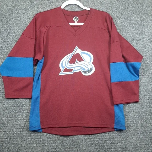 NHL Colorado Avalanche Practice Jersey Youth XL 14/16 Burgundy Blue Blank 58AFG