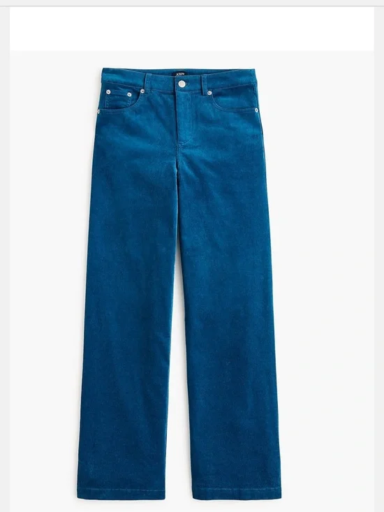 J. Crew Wide-Leg Jeans in Deep Teal