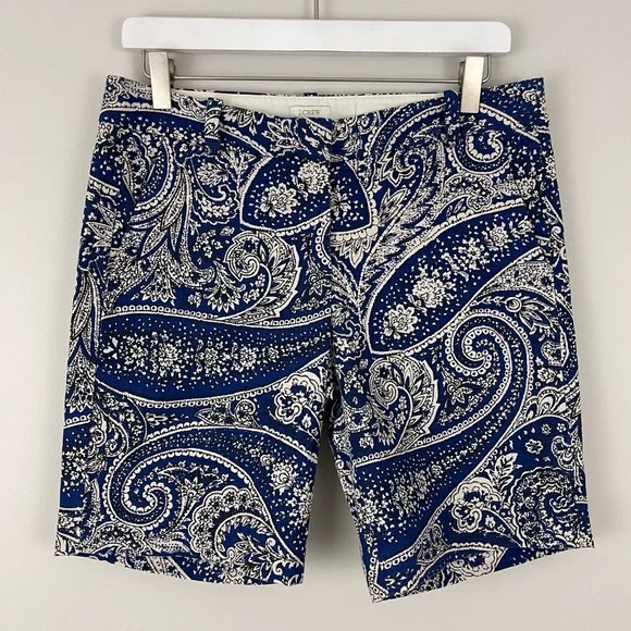 J. Crew Antique Paisley Print Cotton Shorts