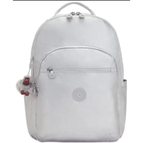 Kipling Seoul Small‎ Tablet Backpack. NWT Silver Metallic