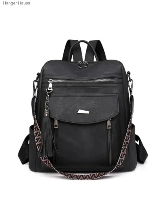 Women's PU Leather Convertible Fashion Backpack Purse, Shoulder Bag 4-in-1