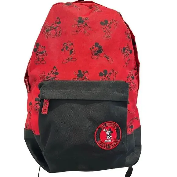 Disney Parks The Original Mickey Mouse Backpack Red & Black